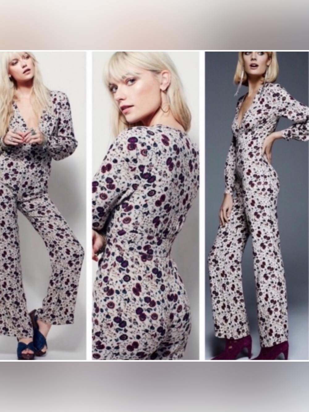 Free People Some Like It Hot Floral Jumpsuit